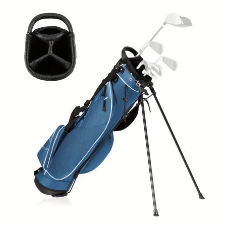 Goplus Golf Stand Cart Bag Club w/4 Way Divider Carry Organizer Pockets Storage Blue