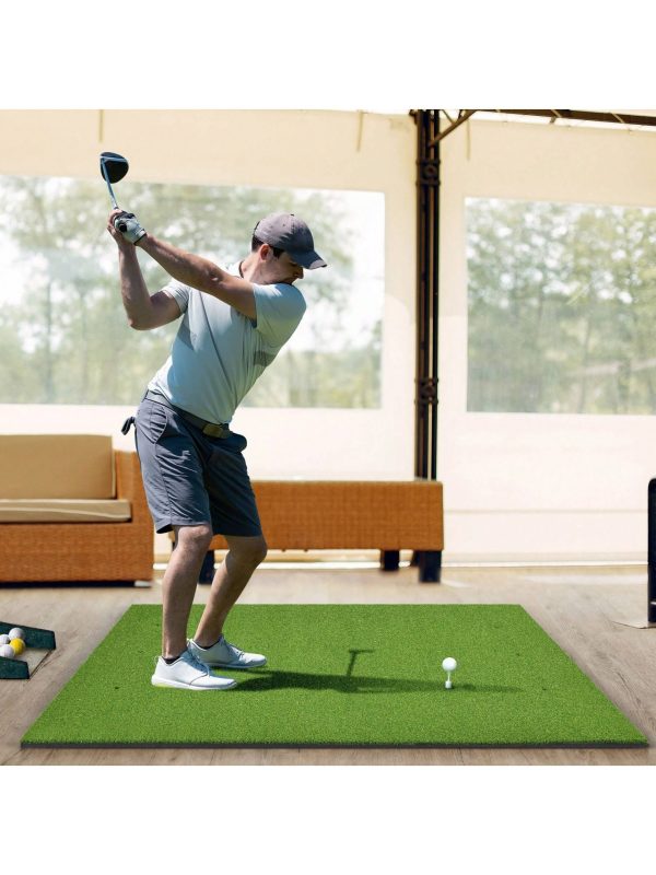 Sturdum Golf Hitting Mat 5*4ft Golf Practice Mat Golf Mat Anti-Slip Training Aid Indoor Green