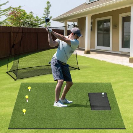 Sturdum Golf Hitting Mat 5*4ft PRO 21MM Golf Practice Mat Golf Mat Training Aid Indoor For Halloween Christmas Gift Green