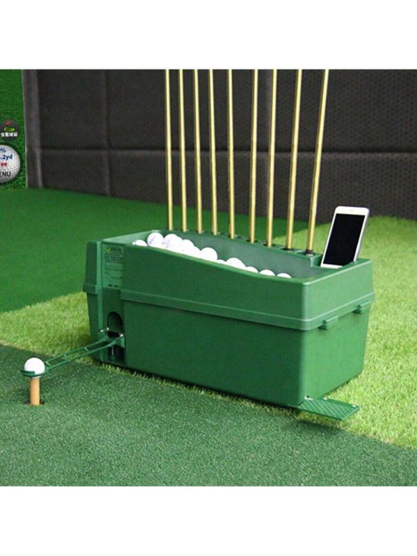 Golf Ball Dispenser Auto Tee Up Machine Golf Club Organizer & Cue Holder Tool Green