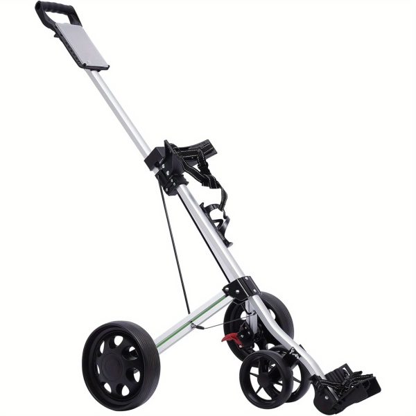 Thermall Golf Push Cart, 3 Wheel Push Pull Golf Cart, Portable Golf Trolley with Foot Brake & Adjustable Straps - ONE Second to Open & Close, Golf Push Cart for Golf Courses, Gyms, Schools