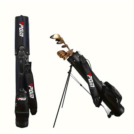 PGM QIAB008 Golf Stand Bag for Men & Women, Easy to Carry & Durable Pitch Golf Bags Sunday Golf Bag Ideal for Golf Course & Travel, Lightweight and Waterproof Black 6 Colors Can hold 9 Clubs