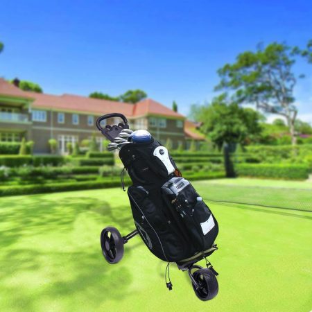 Thermall Golf Cart 3 Wheel Foldable Golf Push Cart with Foot Brake and Cup Holder Golf Trolley with Multi-Function Scoreboard Adjustable Straps Suitable for Teenagers, Adults