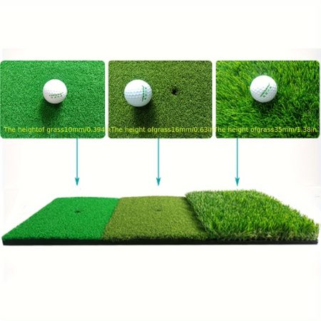 Golf Triple Strike Ball Mat Swing Mat Cutting Club Mat, Personal Indoor Practice Mat Office Home Portable Golf Mat