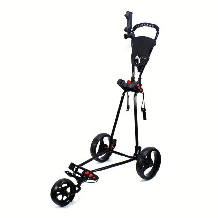 Foldable 3 Wheel Lightweight Golf Club Trolley Multifunction Golf Pull Push Cart